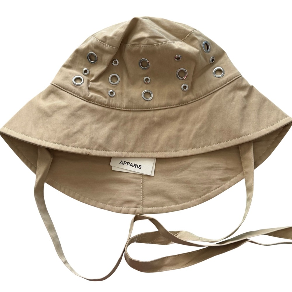 Apparis Milo Bucket Hat Sandstone Beige Grommet Eyelet Sun Hat S5HA201SND OS NEW